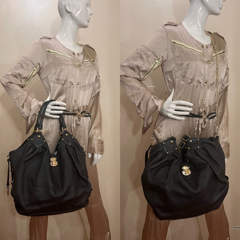 LOUIS VUITTON Perforated Mahina Leather investment bag in color Chocolat. EUC - Picture 4 of 16
